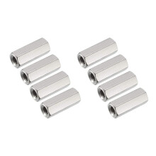 8PCS M6 x 1 Pitch 25 mm Long 304 Stainless Steel Metric Hexagon Stud Extension Hexagon Nut