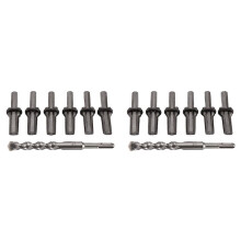 2X Kit di Utensili Manuali per Spaccapietre Spaccapietre con Punte da Trapano Utensili per Spaccare Granito, Roccia, Cemento, Marmo