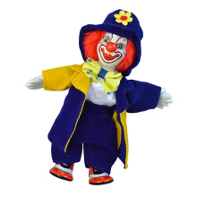Relaxed Pose Clown Cheerful Ceramic Figure Seasonal Ornament 6 Inches Tall