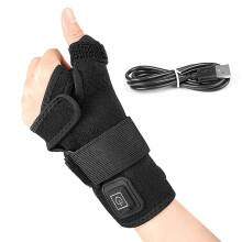 Crystal Fleece Wrist Sleeve With Magics Straps USB Heating System For Joint Comfort Black