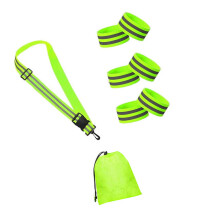 Full Coverage Reflective Band Including Shoulder Straps and Wrist Band 8PCS Green