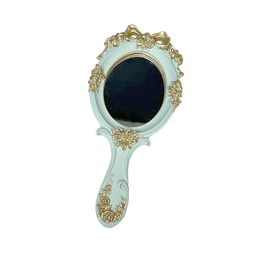 Shatter Resistant Resin Handheld Cosmetic Mirror Retro Aesthetic Highly Clear Green