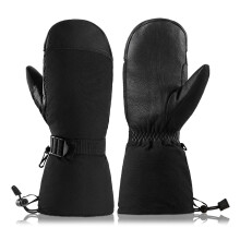 Cold Weather Ski Gloves Waterproof Windproof Snowboard Gloves For Men Women Black size M