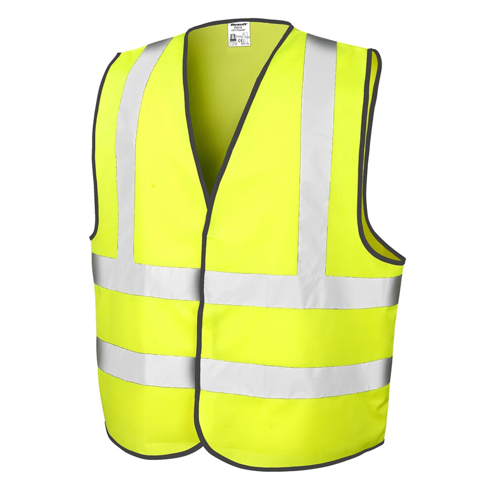 (L/Xl, Fluorescent Yellow) Result Mens Core High-Visibility Safety Motorway Vest 5054171513048
