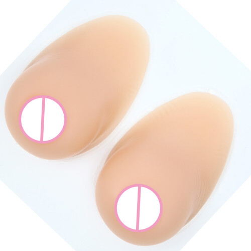 1Pair Silicone Breast Forms Teardrop Shape Realistic Touch and Comfort Color L