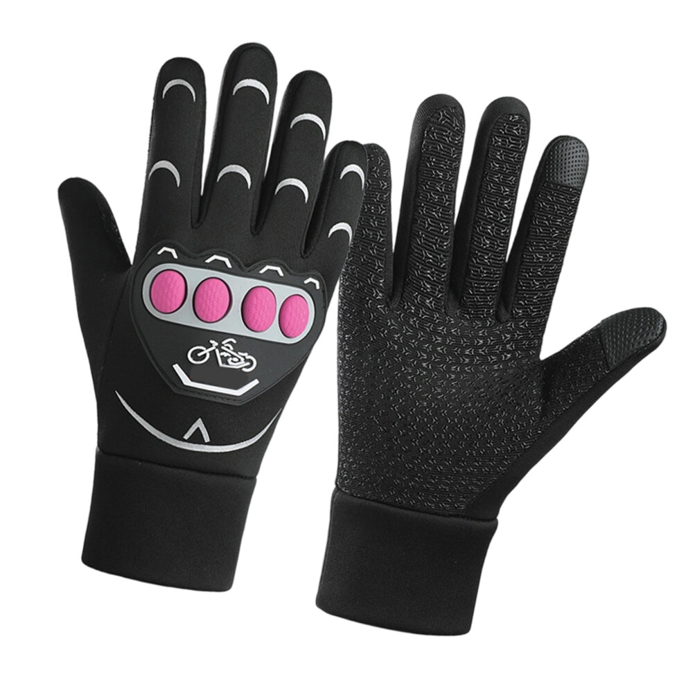Windproof Winter Warm Gloves Full Finger Ski Snowboard Gloves For Cold Weather Rose Red 7696002409281