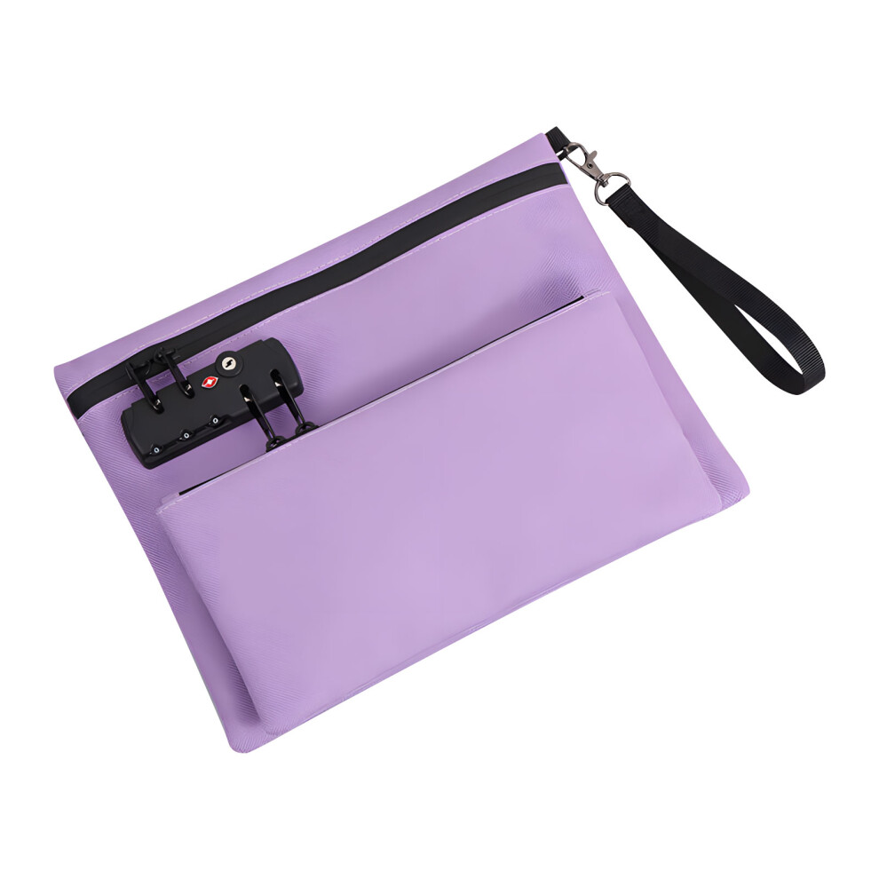 Organized Storage Against Burglary Bag For Laptop Two Passcode Latches Fabric Purple 7696002334798