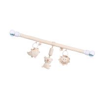 Natural Fiber Baby Activity Sensory Toy Hanging Mobile For Crib Stroller Travel bear