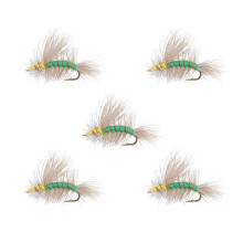 Dry Fly Lure Protect Fiber Water Environment Sustainable for Anglers Green Hook 10