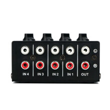 2X Mixer Audio Stereo Un 4 Canali Supporto Ingresso E Uscita RCA Mixer Stereo Passivo con Controlli del Volume Separati