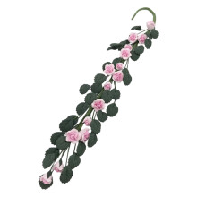 1/12 Doll House Flower Vine Miniature Rose Vine with Bendable Wire Scene Display Pink