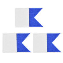 Pack of 3 Embroidered Diving Flag Patches Set Iron On or Sew On Application Blue