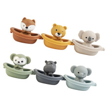 Safe Stacking Boat Animal Puppet Bath Toy For Baby Fine Motor Skill Training 2