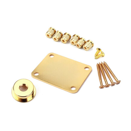 Electrosocket Jack Plate & Guitar String Ferrules & Basgitarr Metall Halsplatta Kompatibel Gitarrstränglindare 2