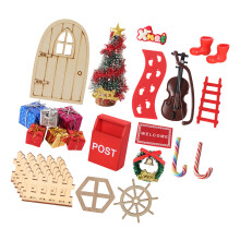 Festive Dollhouses Accessories Door Mini Christmas Tree Gift Candy Decors