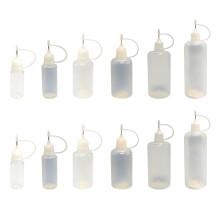 Pack of 12 Precise Tip Syringes Bottles for Skincare Lab Use Leakproof Bottle A