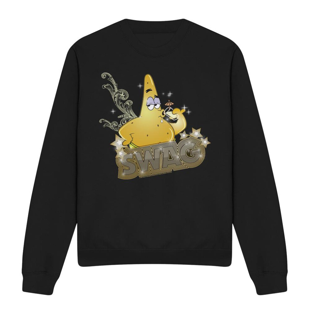 Spongebob Squarepants (L, Black) Unisex Adult Patrick Has Swag Sweatshirt