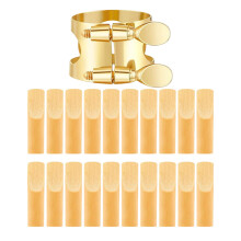 21pcs Altos Saxophone Ligature Gold and Reed Strength 2.5 Complete Accessory