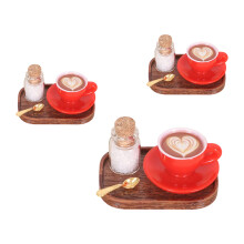 Dollhouses Kitchenware Alloy Coffee Cup Service Set Pretend Play Accessories B