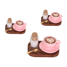 3 Set French Style Alloy Mini Coffee Cup Set For Dollhouses Coffee Cup Party Decors D