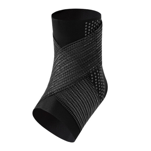 Breathable Adjustable Ankle Guard With Reinforced Polyester For Athletic Gym L Black