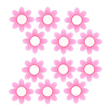 12Pcs Flower Shape Tennis Vibration Dampener Silicone Racquet Shock Absorbers Light pink
