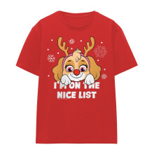(XXL, Red) Paw Patrol Womens/Ladies Nice List Skye Christmas T-Shirt