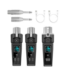Système Adaptateur XLR 2,4 GHz, Émetteur-Récepteur Sans Fil pour Microphone Dynamique, Table de Mixage Audio, Système de Sonorisation et Guitare