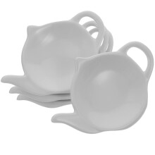 Teapot-Shaped Dish for Snacks, Ceramic Tea Bag Holder and Coaster