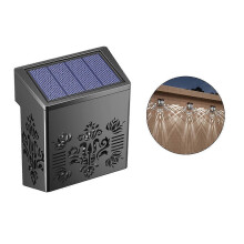 Lampada da parete decorativa per giardino con energia solare e motivo traforato