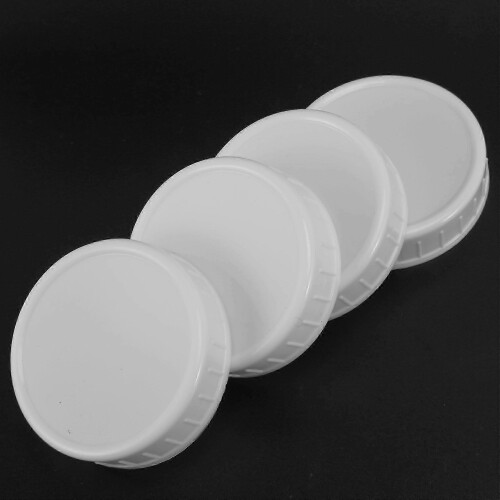 Plastic jar caps for 70mm mouth - 10pcs ribbed lids 2