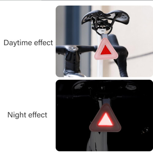 Bicycle saddle triangle reflective warning pendant night riding leather reflective sheet portable multi-functional reflective mark 1