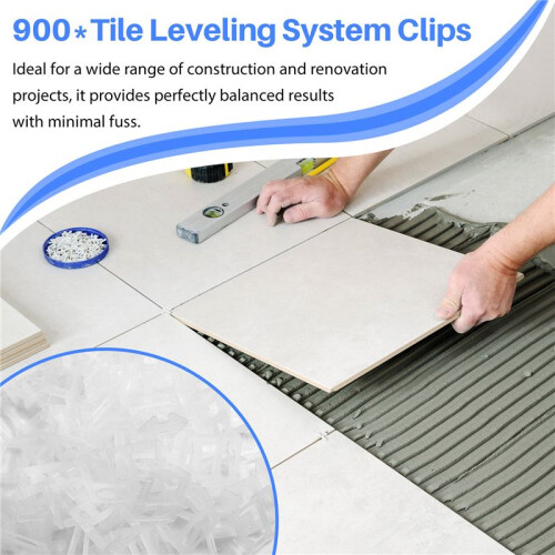 900PCS 1.5mm Wall Floor Tile Leveling System Clips Ceramic Spacers Straps Kit Set for Tile Laying Construction Tools 1