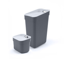Curver Ready to Collect Recycling Lift Top Bin Bundle, 1 x 5L 1 x 30L, Dark Grey
