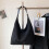 (Black) Casual Large Capacity Suede Bag 3