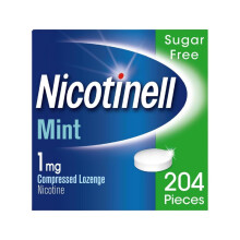 Nicotinell Mint Lozenge 1mg (204 Lozenges), Stop Smoking Aid, Sugar Free Nicotine Lozenges, Fresh Mint Flavour, 1mg Regular Strength for Light Smoker