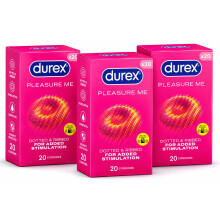 Durex - Pleasure Me Condoms (3 x 20 Pack)