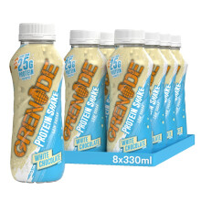 Grenade White Chocolate High Protein Shake, 8 x 330 ml - Ready to Drink Milk Protein Shakes with Over 24 g Protein per Bottle