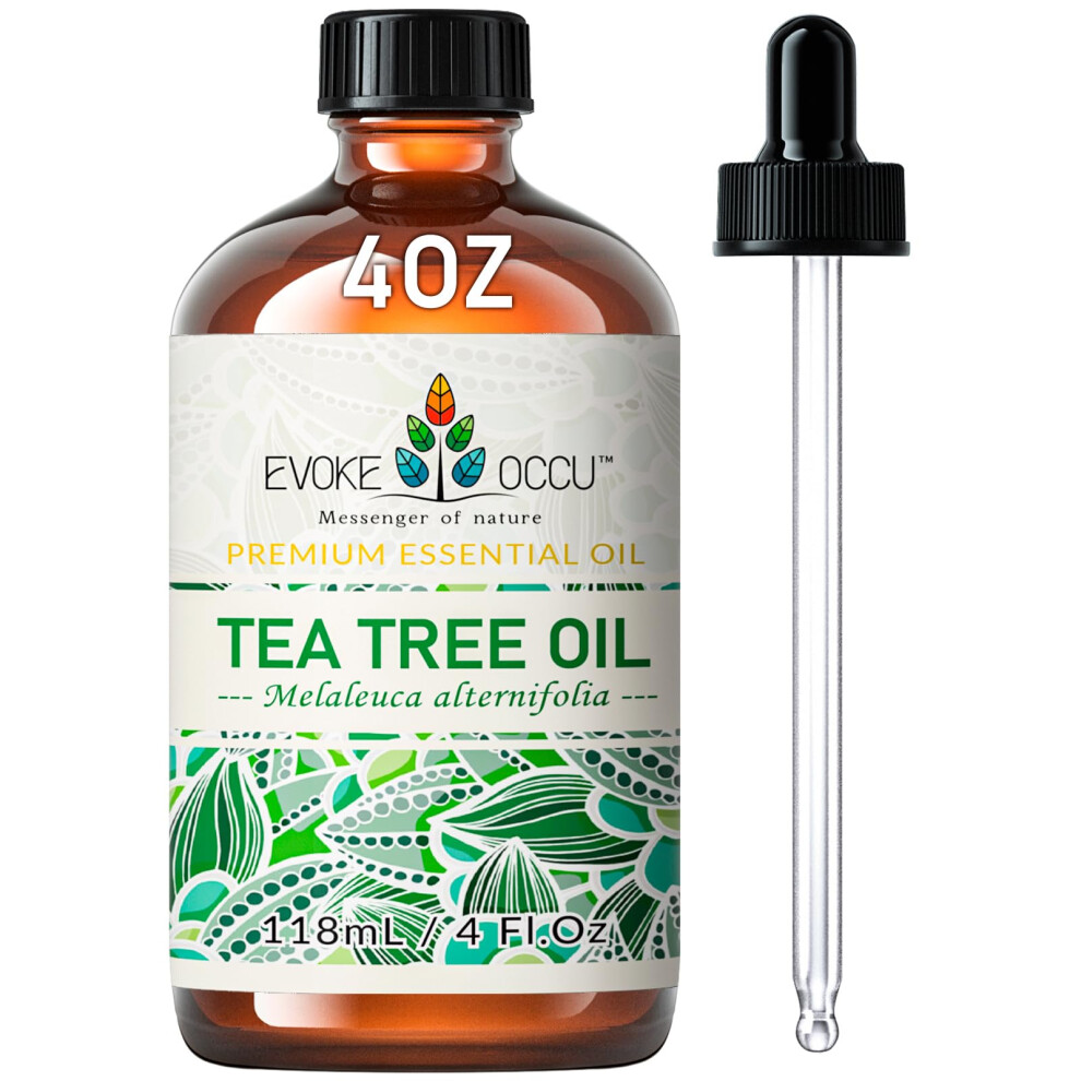 Evoke Occu Tea Tree Oil 118Ml For Nail Fungus, Skin, Hair, Acne,Diffuser, Aromatherapy