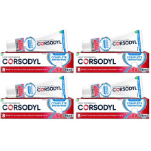 Corsodyl Toothpaste Complete Protection, Daily Gum Care, Extra Fresh for Healthy Gums and Strong Teeth, 75ml (Pack of 4)