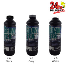 U-Pol GRAVITEX Stone Chip Overpaintable 18 Litre [6xBlack/6xGrey/6xWhite] U-Pol