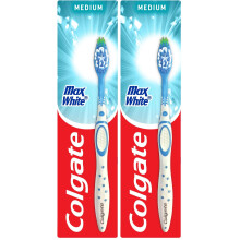 Colgate Max White Manual Toothbrush - Teeth Whitening Toothbrush - Unique Polishing Star - Helps to Remove Surface Stains - Helps to Reveal Natural W
