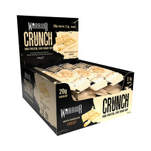 Warrior Crunch Protein Bars, White Chocolate 12 x 64g – High Protein Snacks (20g), Low Sugar, Low Calorie Snack Bar, Guilt-Free On-the-Go Treats, Mu