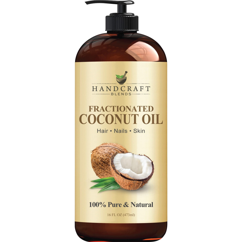 Handcraft Blends Fractionated Coconut Oil - 473 Ml - 100% Pure And Natural - Premium Grade Carrier Oil - Hair And Body Oil - Massage Oil - Hexane-Fre