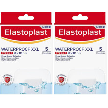 Elastoplast Waterproof XXL Med+ Dressings (5 Pieces), Pack of First Aid Plasters, Large Plasters for Post-Operative Wounds, Waterproof Sterile Dressi