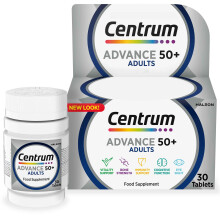 Centrum Advance 50+ Tablets Multivitamin & Mineral Supplements, with 24 Essential nutrients, Including Vitamin D, C, Zinc, 130 ct (Packaging and Tabl