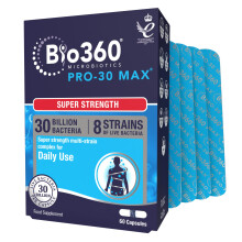 Natures Aid Bio360 Pro-30 Max – 30 Billion CFU Probiotic – Supports Gut Health, Immunity & Digestion – Vegan, Gluten-Free, Non-GMO, High Strengt