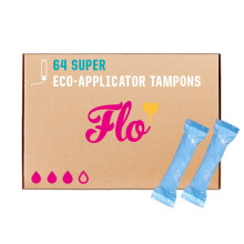 Flo Organic Cotton Applicator Super Tampons – Absorbent, Soft, Smooth Applicator