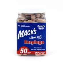 Mack's Ultra Soft Foam Earplugs, 50 Pair - SNR 32 dB Highest NRR, Comfortable Ea