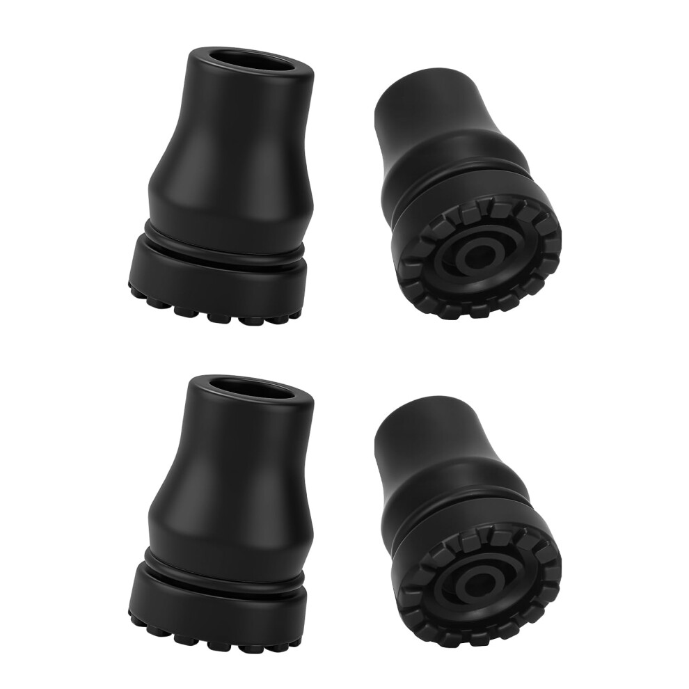 Supregear Rubber Ferrules For Walking Sticks (4-Pack), 19Mm Non-Slip Replacement Cane Tip For Standard Walking Stick Folding Cane Crutch Accessory, E